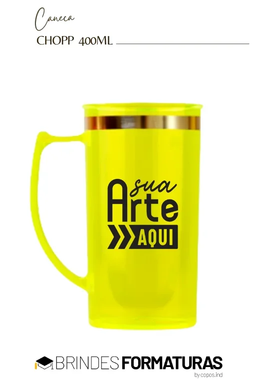 Caneca de Chopp borda metalizada