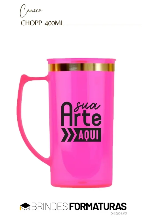 Caneca de Chopp borda metalizada